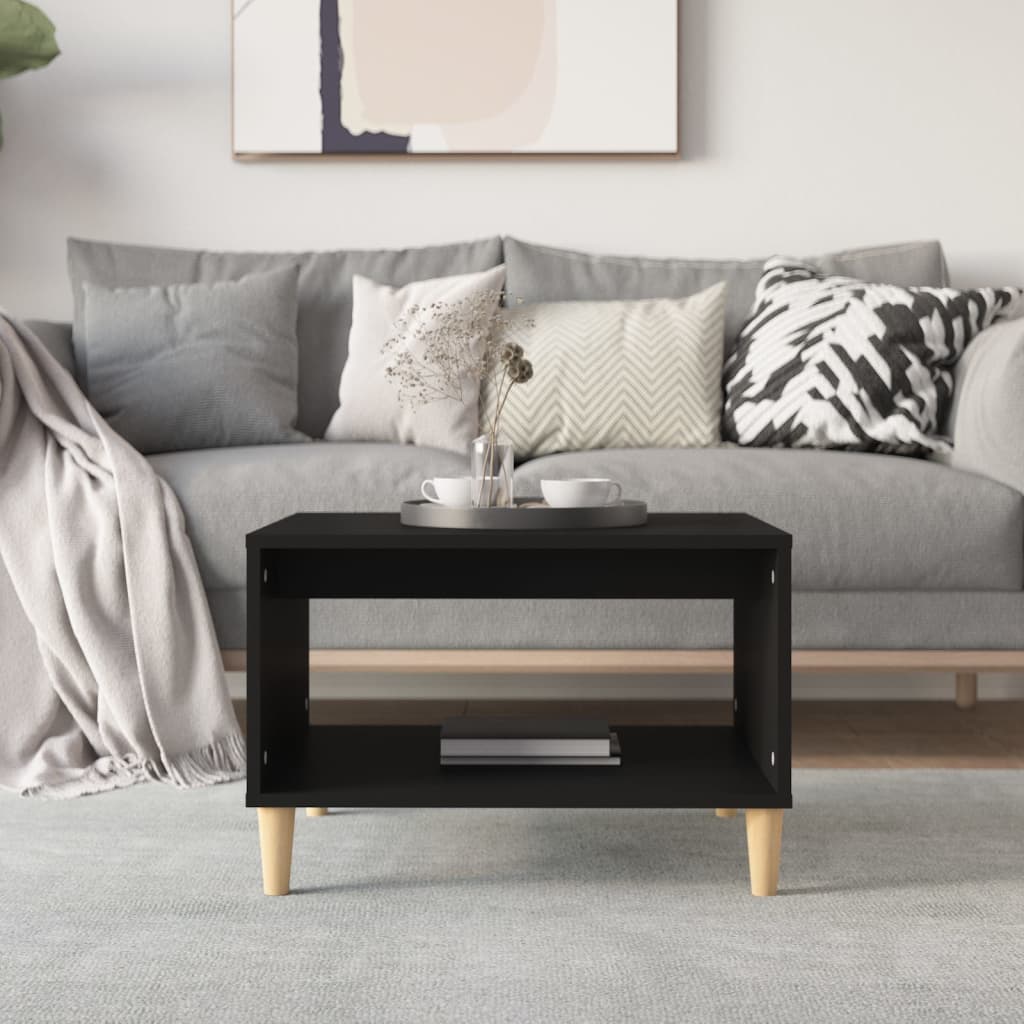vidaXL Coffee Table Black 60x50x40 cm Engineered Wood