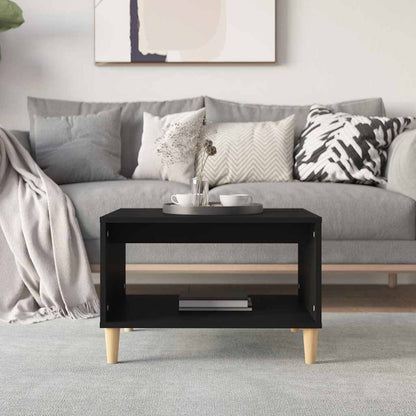 812673 vidaXL Coffee Table Black 60x50x40 cm Engineered Wood