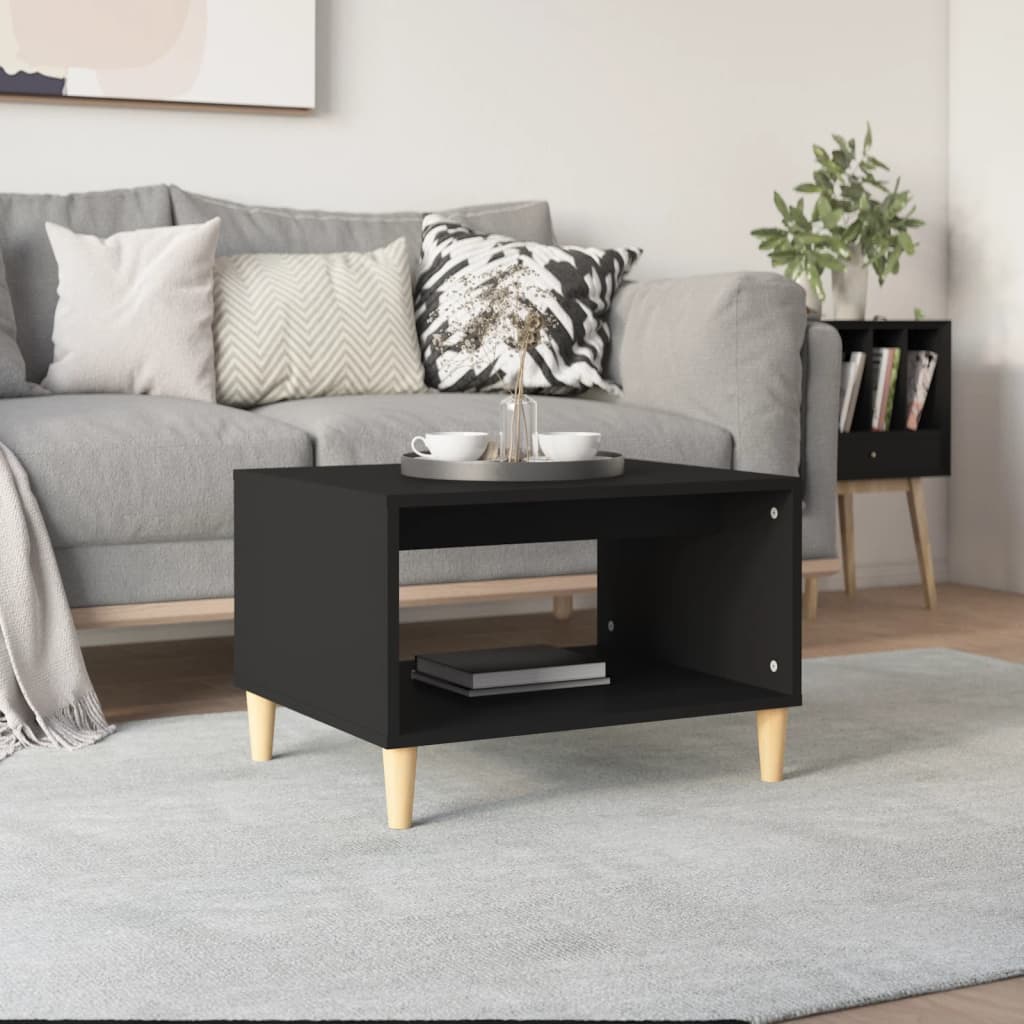vidaXL Coffee Table Black 60x50x40 cm Engineered Wood