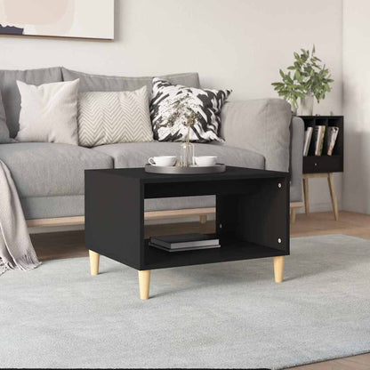 812673 vidaXL Coffee Table Black 60x50x40 cm Engineered Wood