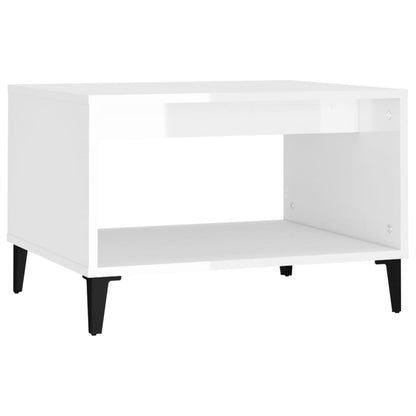 vidaXL Coffee Table High Gloss White 60x50x40 cm Engineered Wood