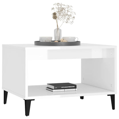 vidaXL Coffee Table High Gloss White 60x50x40 cm Engineered Wood