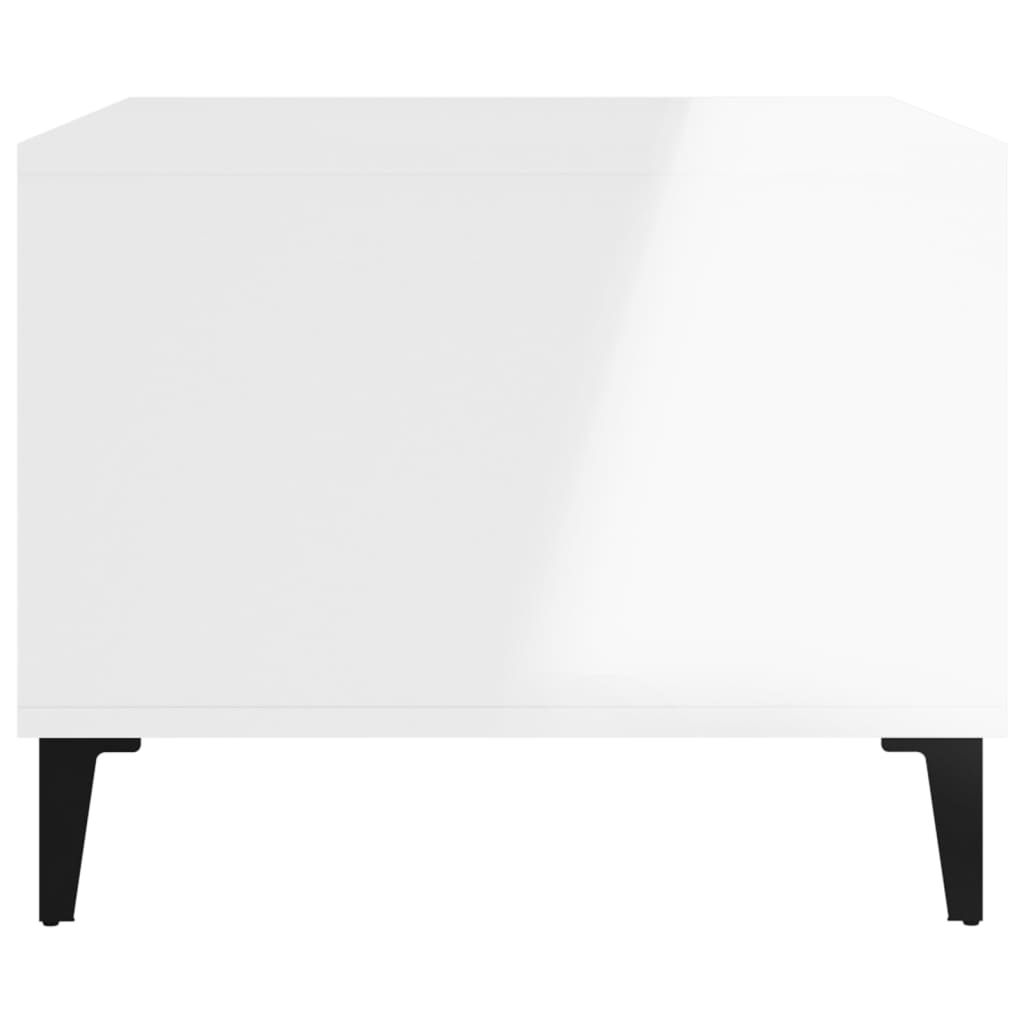 vidaXL Coffee Table High Gloss White 60x50x40 cm Engineered Wood