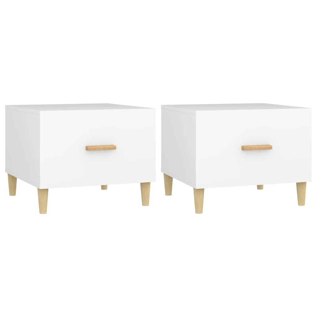 vidaXL Coffee Tables 2 pcs White 50x50x40 cm Engineered Wood