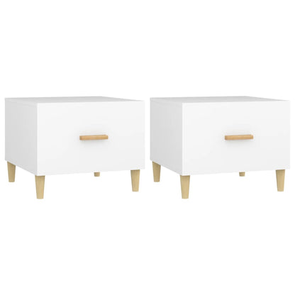 vidaXL Coffee Tables 2 pcs White 50x50x40 cm Engineered Wood