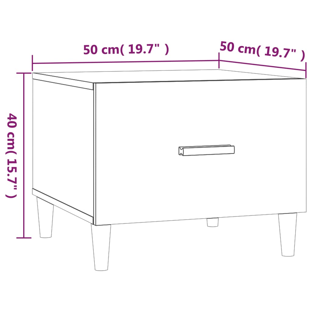 vidaXL Coffee Tables 2 pcs White 50x50x40 cm Engineered Wood