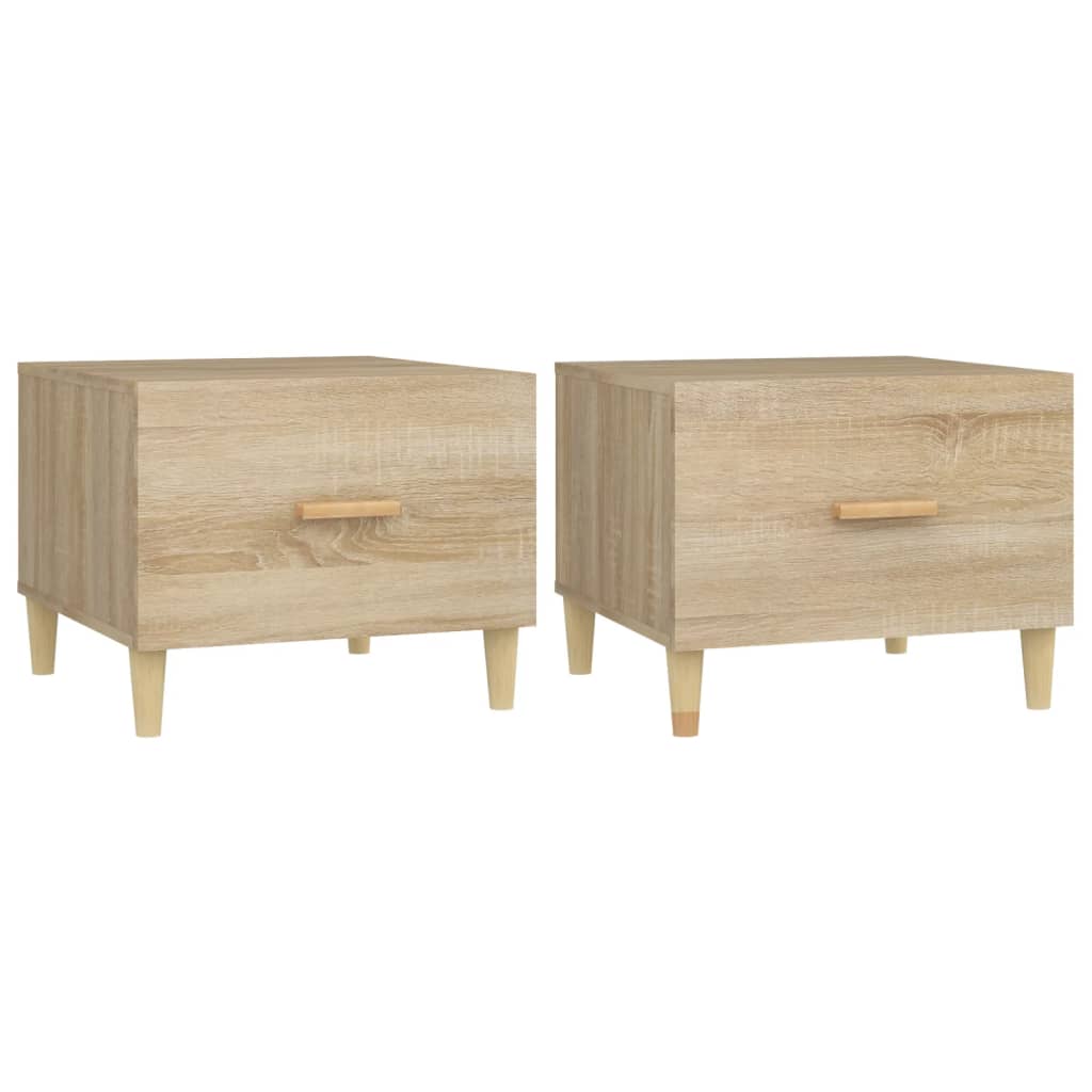 vidaXL Coffee Tables 2 pcs Sonoma Oak 50x50x40 cm Engineered Wood