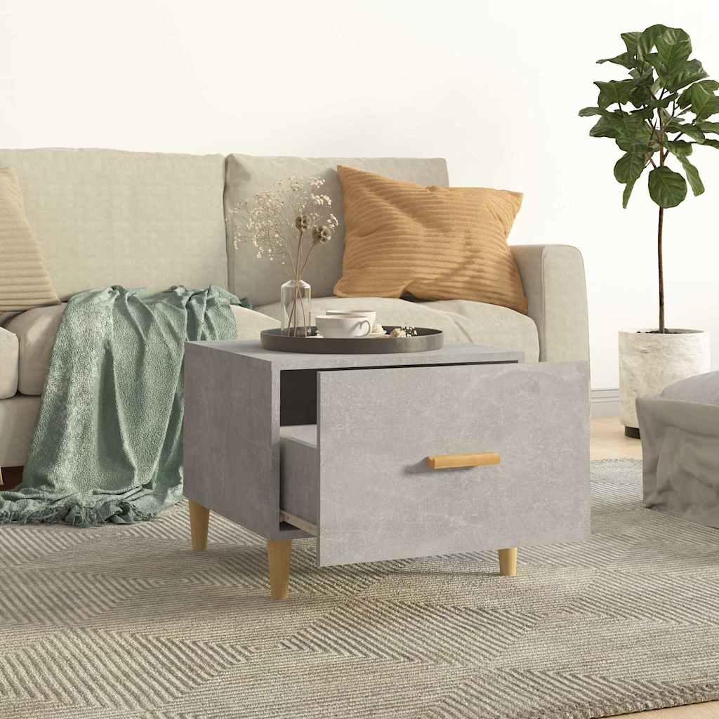 812716 vidaXL Coffee Table Concrete Grey 50x50x40 cm Engineered Wood