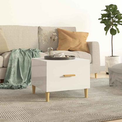 812720 vidaXL Coffee Table High Gloss White 50x50x40 cm Engineered Wood