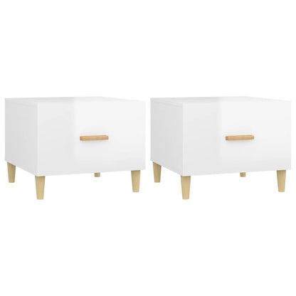 vidaXL Coffee Tables 2 pcs High Gloss White 50x50x40cm Engineered Wood