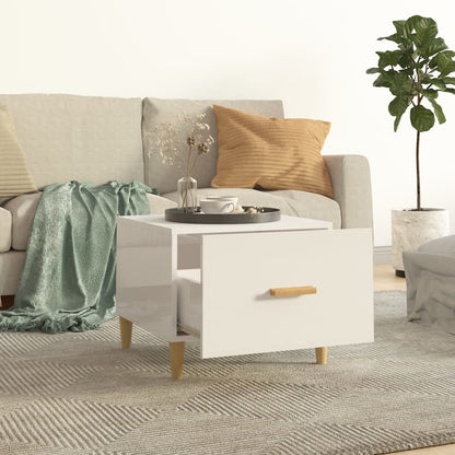 vidaXL Coffee Tables 2 pcs High Gloss White 50x50x40cm Engineered Wood