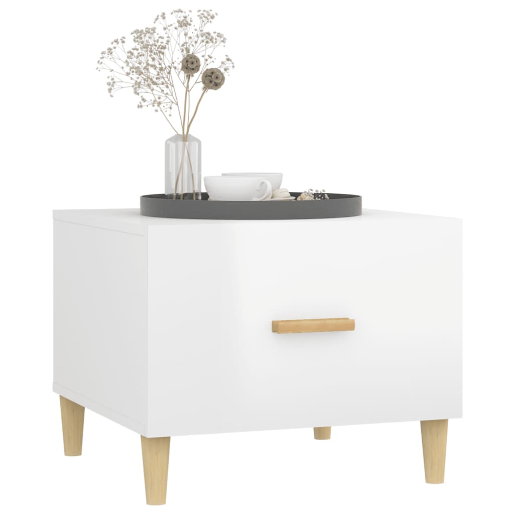 vidaXL Coffee Tables 2 pcs High Gloss White 50x50x40cm Engineered Wood