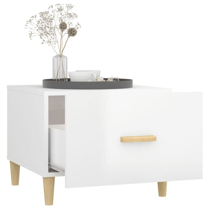 vidaXL Coffee Tables 2 pcs High Gloss White 50x50x40cm Engineered Wood