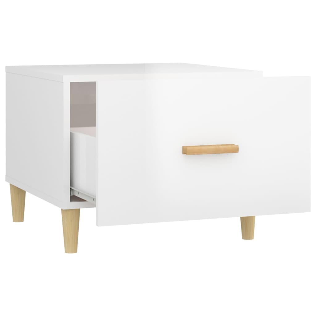vidaXL Coffee Tables 2 pcs High Gloss White 50x50x40cm Engineered Wood