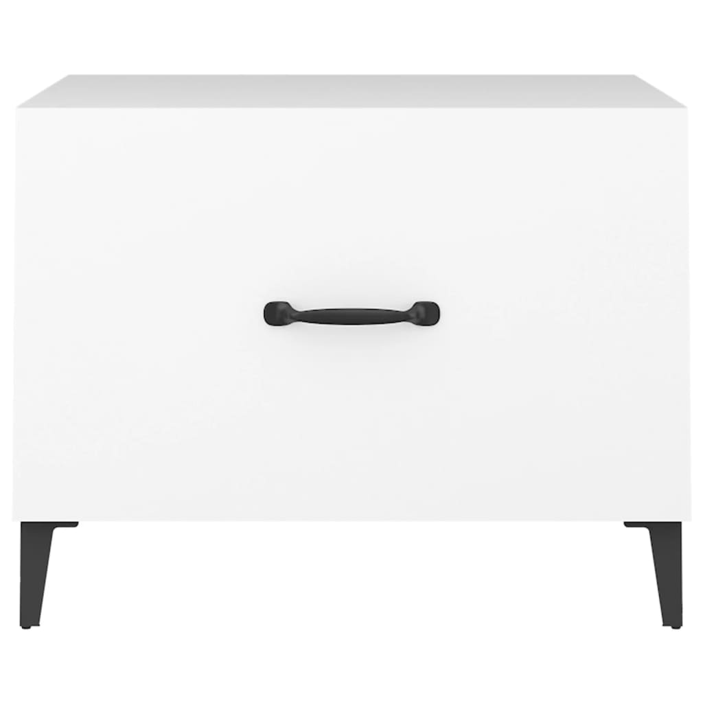 vidaXL Coffee Table with Metal Legs White 50x50x40 cm