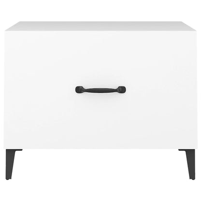 vidaXL Coffee Table with Metal Legs White 50x50x40 cm