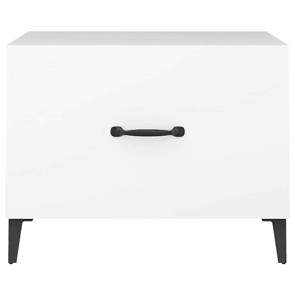 vidaXL Coffee Table with Metal Legs White 50x50x40 cm