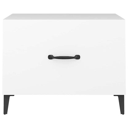 vidaXL Coffee Table with Metal Legs White 50x50x40 cm