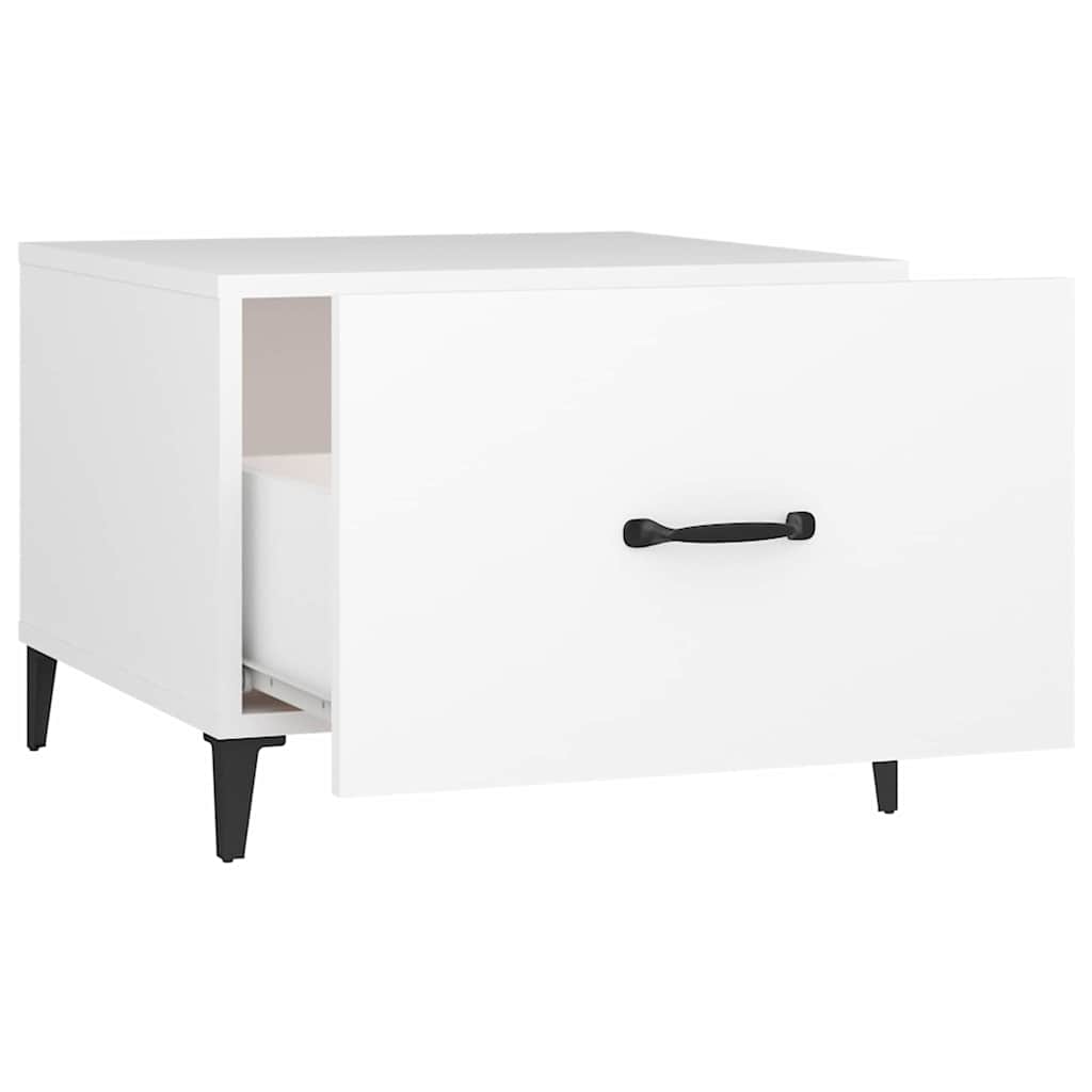vidaXL Coffee Table with Metal Legs White 50x50x40 cm