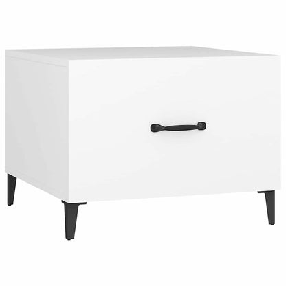 vidaXL Coffee Table with Metal Legs 2 pcs White 50x50x40 cm