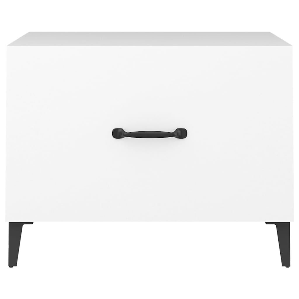 vidaXL Coffee Table with Metal Legs 2 pcs White 50x50x40 cm
