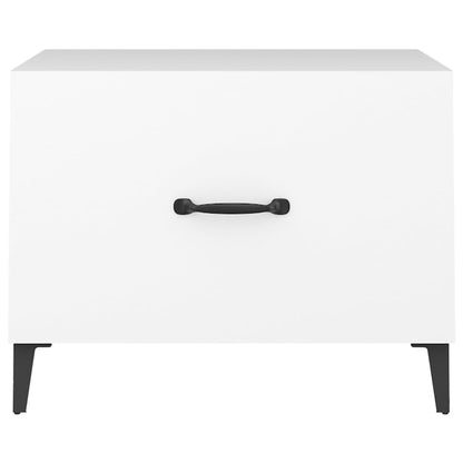 vidaXL Coffee Table with Metal Legs 2 pcs White 50x50x40 cm