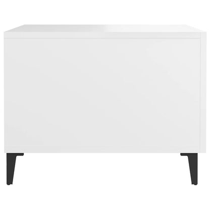 vidaXL Coffee Table with Metal Legs 2 pcs White 50x50x40 cm