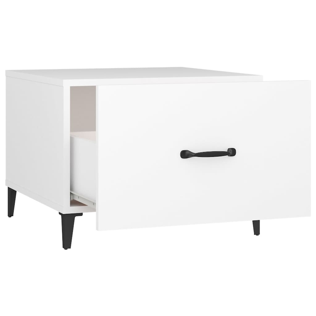 vidaXL Coffee Table with Metal Legs 2 pcs White 50x50x40 cm