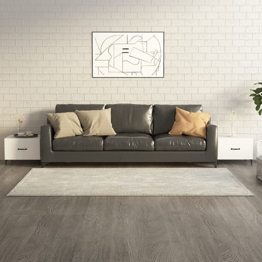 vidaXL Coffee Table with Metal Legs 2 pcs White 50x50x40 cm
