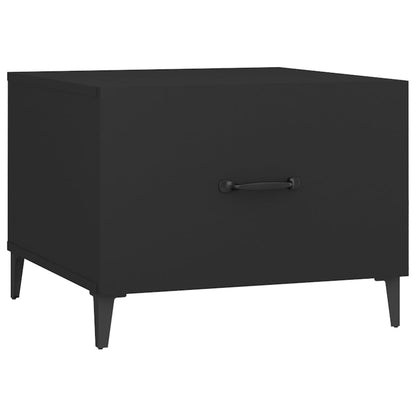 vidaXL Coffee Table with Metal Legs 2 pcs Black 50x50x40 cm