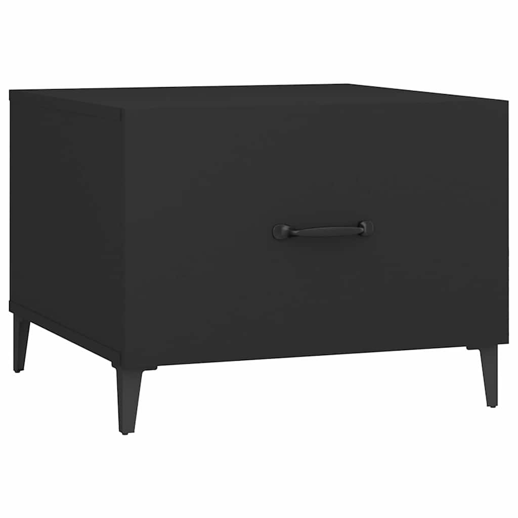 vidaXL Coffee Table with Metal Legs 2 pcs Black 50x50x40 cm