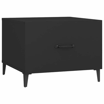 vidaXL Coffee Table with Metal Legs 2 pcs Black 50x50x40 cm