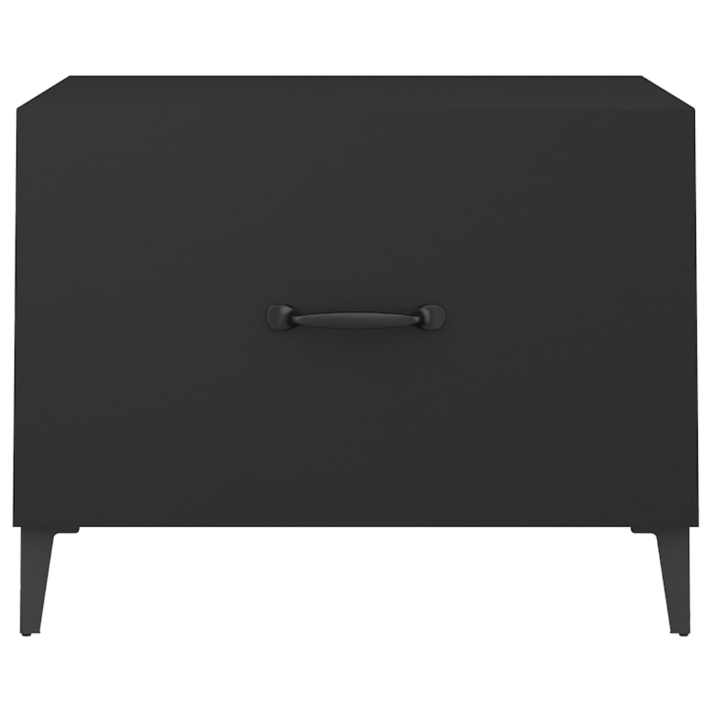 vidaXL Coffee Table with Metal Legs 2 pcs Black 50x50x40 cm