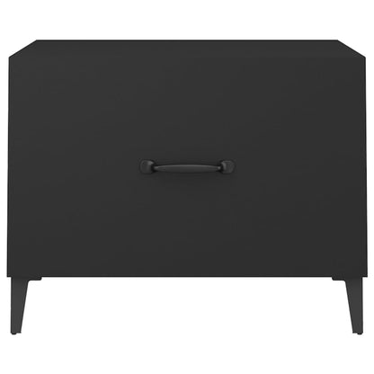 vidaXL Coffee Table with Metal Legs 2 pcs Black 50x50x40 cm
