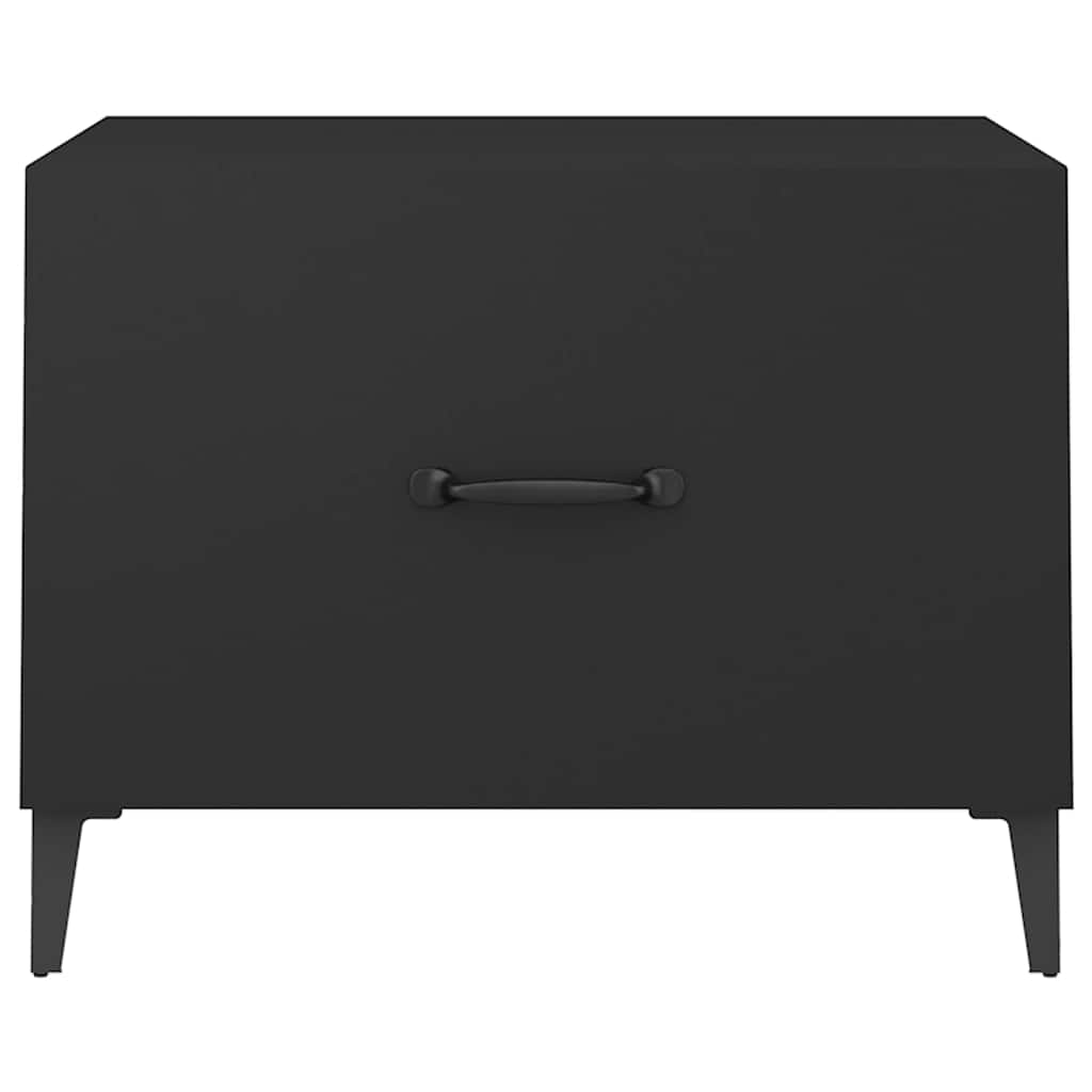 vidaXL Coffee Table with Metal Legs 2 pcs Black 50x50x40 cm