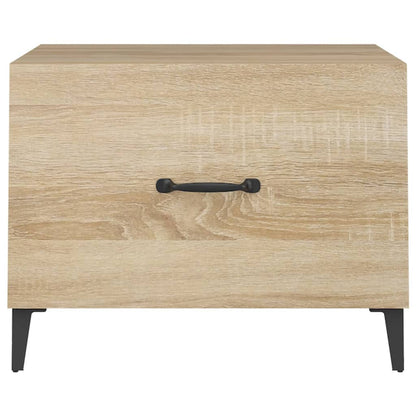 vidaXL Coffee Table with Metal Legs 2 pcs Sonoma Oak 50x50x40 cm