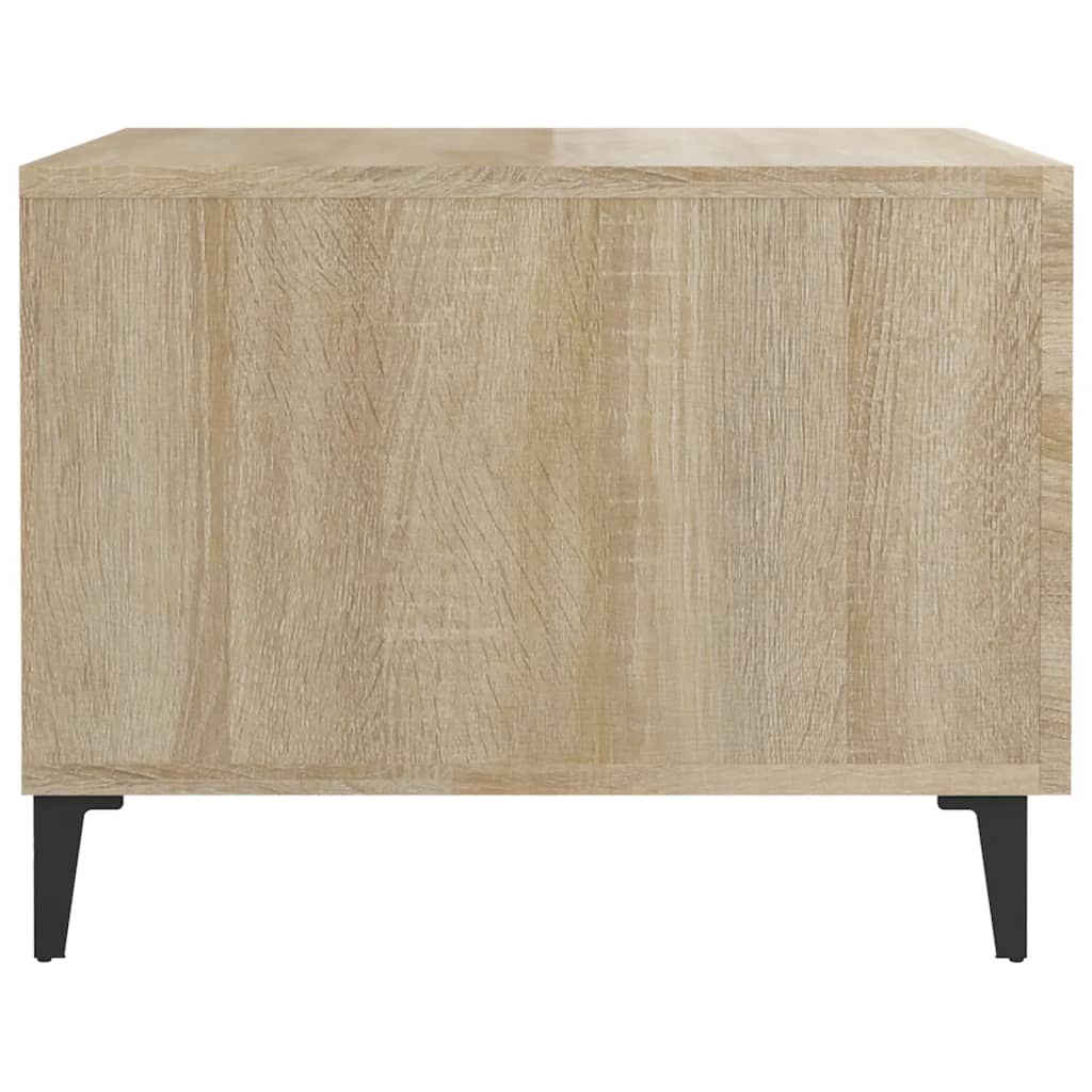 vidaXL Coffee Table with Metal Legs 2 pcs Sonoma Oak 50x50x40 cm