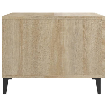 vidaXL Coffee Table with Metal Legs 2 pcs Sonoma Oak 50x50x40 cm