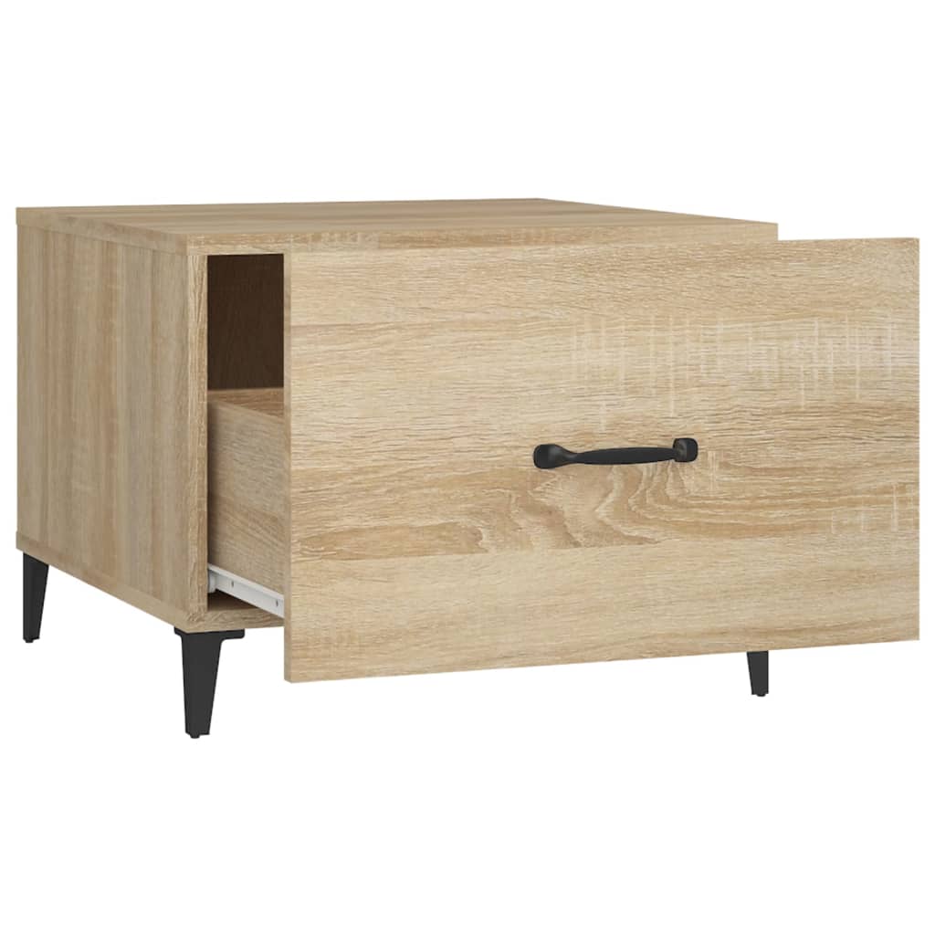vidaXL Coffee Table with Metal Legs 2 pcs Sonoma Oak 50x50x40 cm