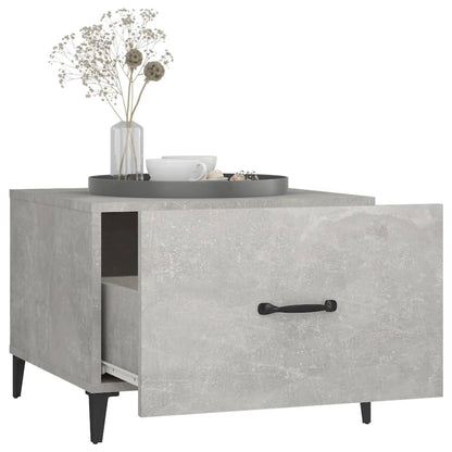 vidaXL Coffee Table with Metal Legs 2 pcs Concrete Grey 50x50x40 cm