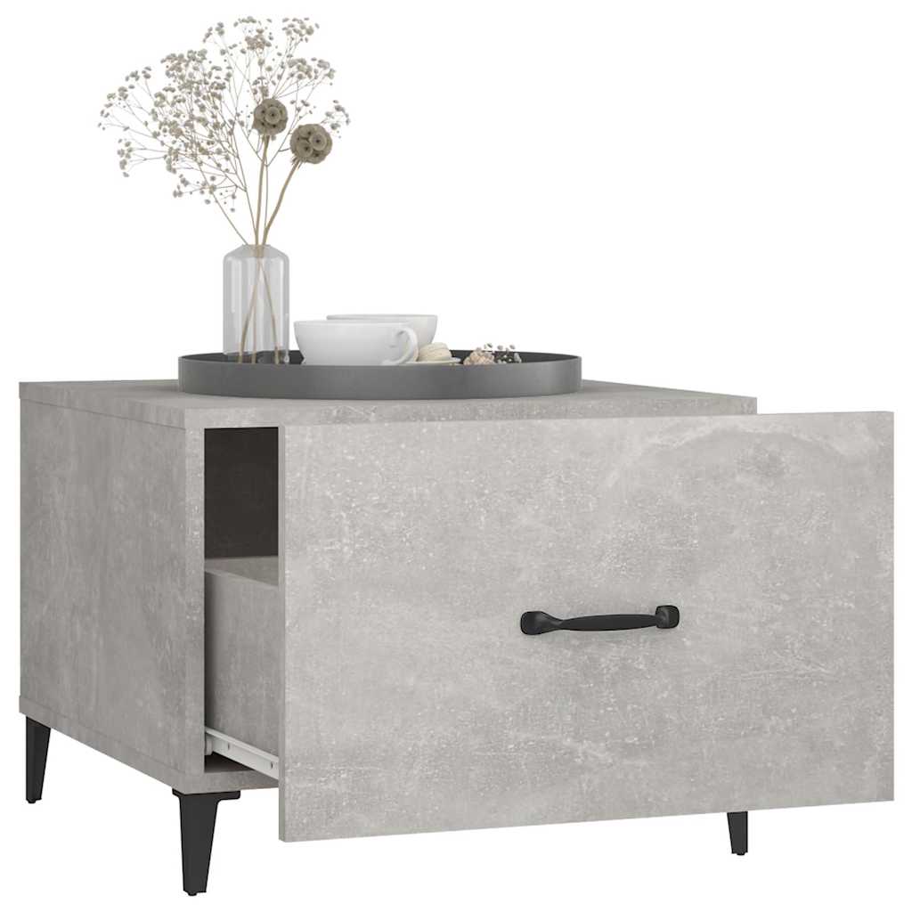 vidaXL Coffee Table with Metal Legs 2 pcs Concrete Grey 50x50x40 cm