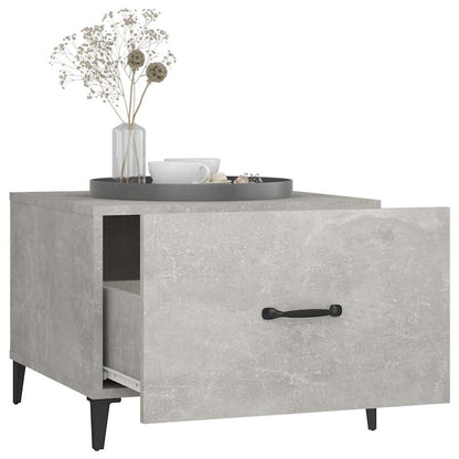 vidaXL Coffee Table with Metal Legs 2 pcs Concrete Grey 50x50x40 cm