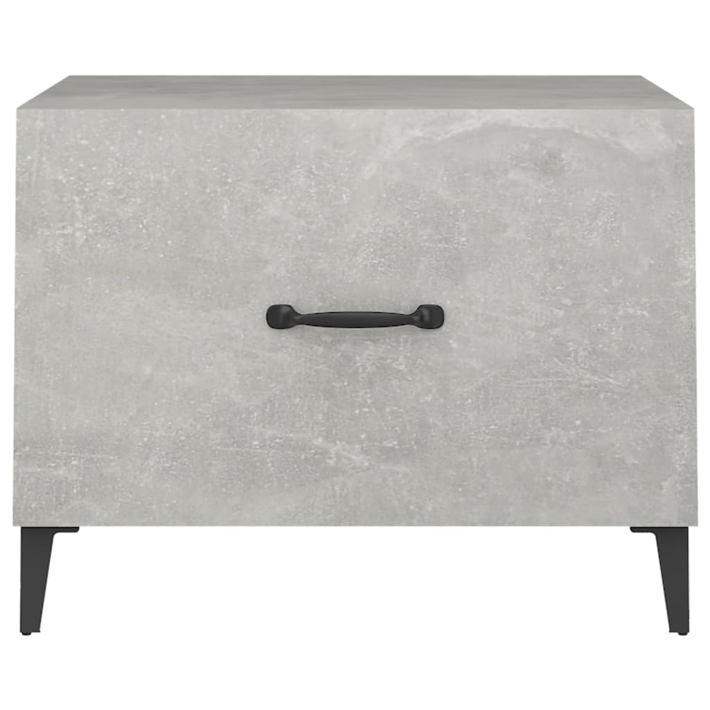 vidaXL Coffee Table with Metal Legs 2 pcs Concrete Grey 50x50x40 cm