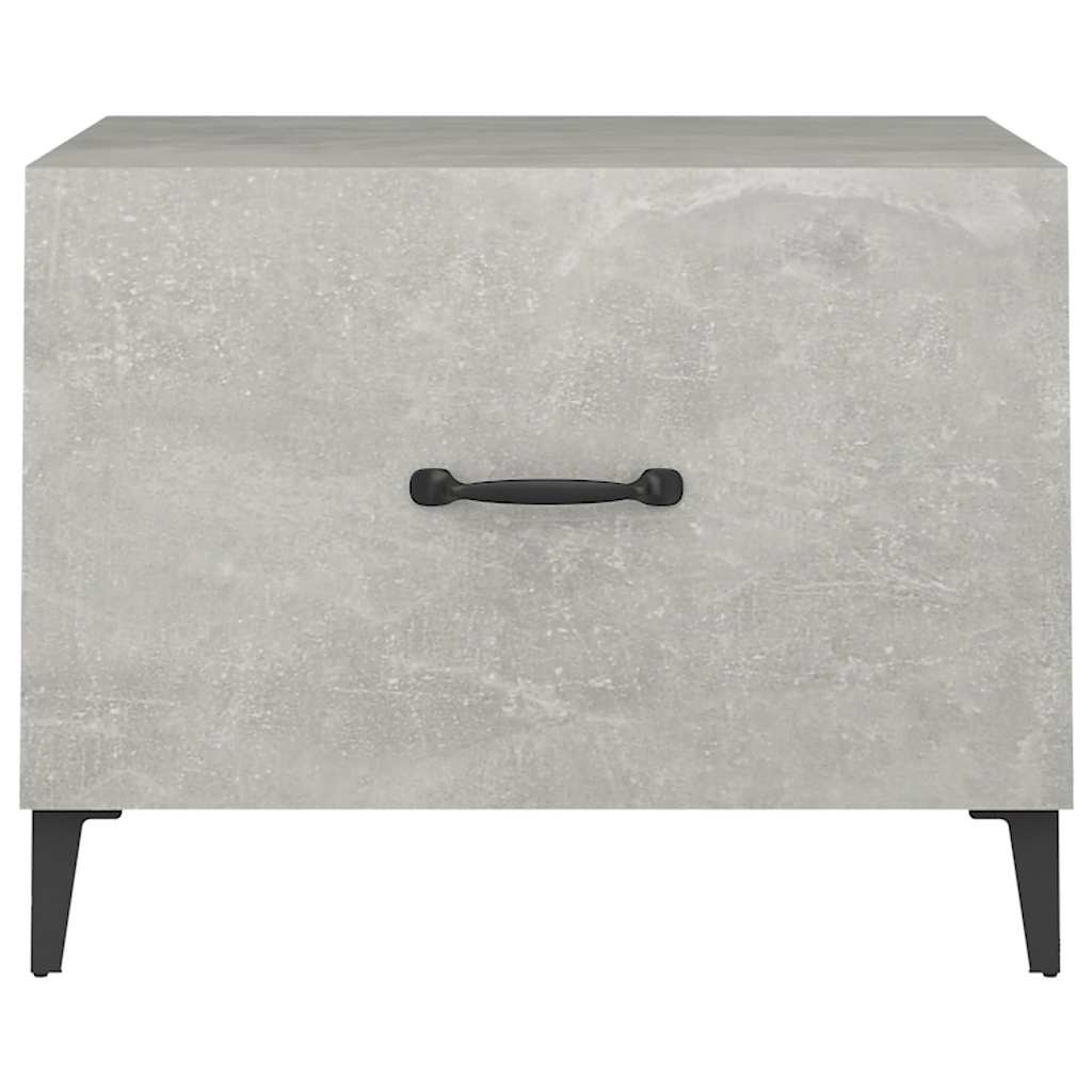 vidaXL Coffee Table with Metal Legs 2 pcs Concrete Grey 50x50x40 cm