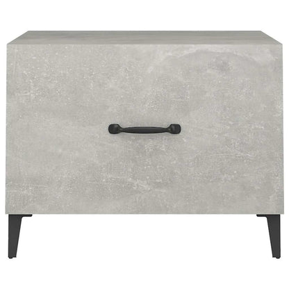 vidaXL Coffee Table with Metal Legs 2 pcs Concrete Grey 50x50x40 cm