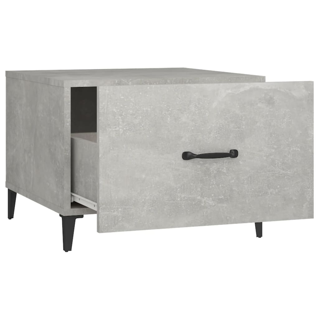 vidaXL Coffee Table with Metal Legs 2 pcs Concrete Grey 50x50x40 cm