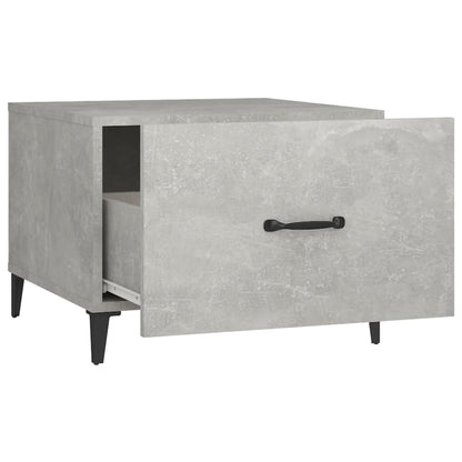 vidaXL Coffee Table with Metal Legs 2 pcs Concrete Grey 50x50x40 cm
