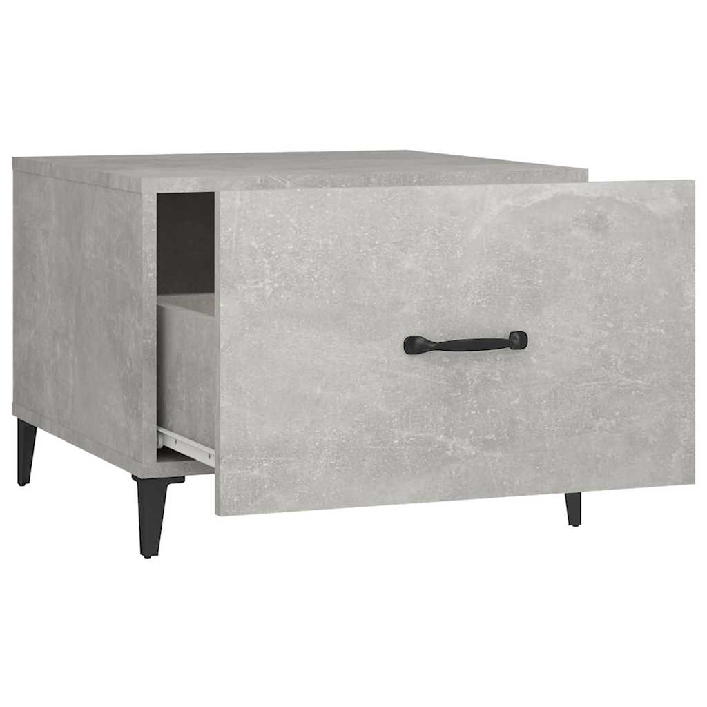 vidaXL Coffee Table with Metal Legs 2 pcs Concrete Grey 50x50x40 cm