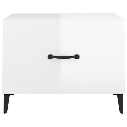 vidaXL Coffee Tables with Metal Legs 2 pcs High Gloss White 50x50x40 cm