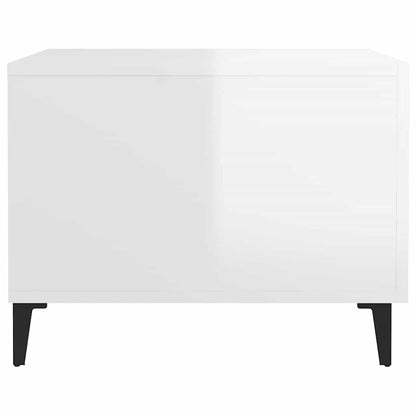 vidaXL Coffee Tables with Metal Legs 2 pcs High Gloss White 50x50x40cm